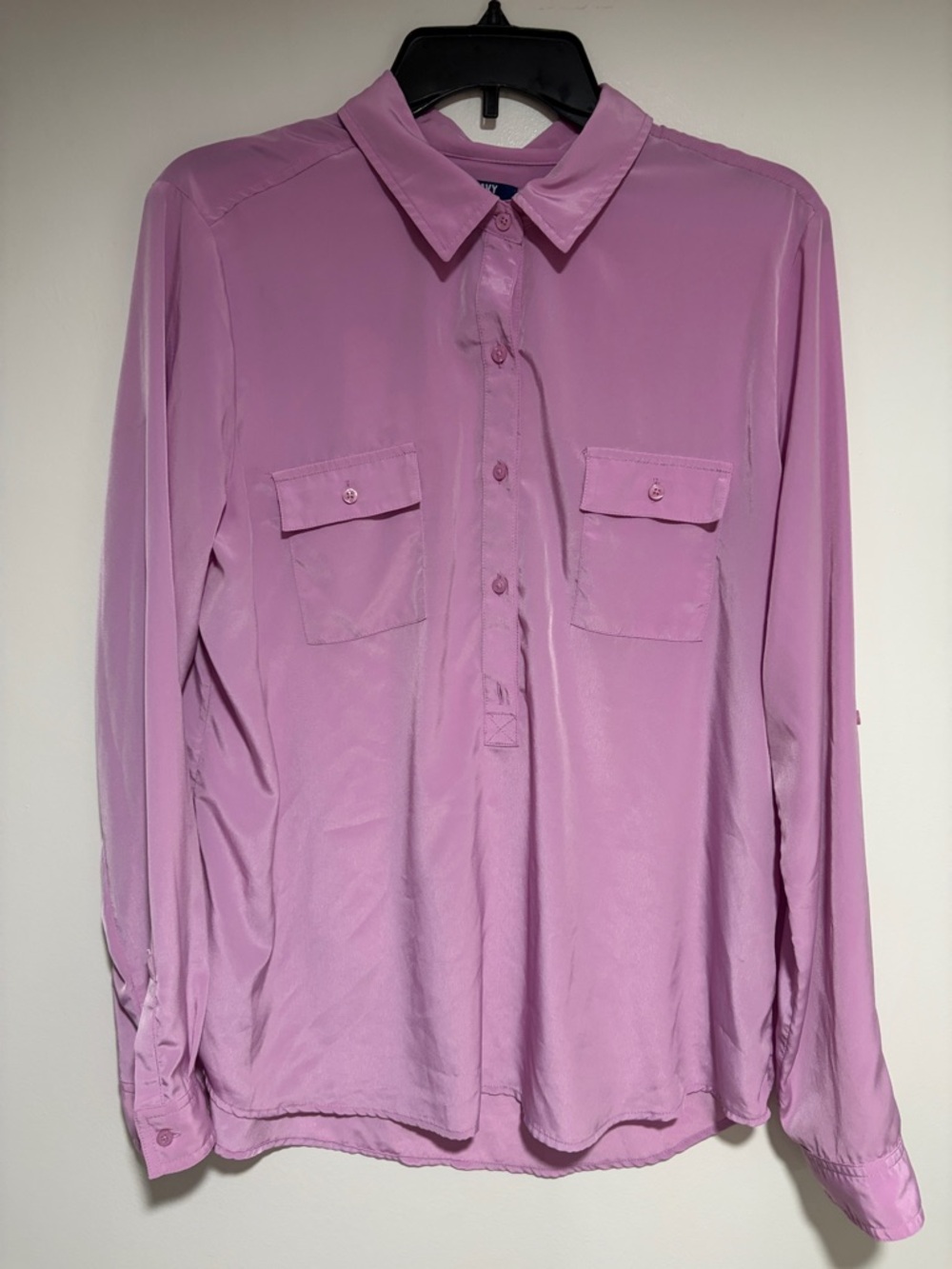 Old Navy Men's Light Purple Button-Front Casual Shirt